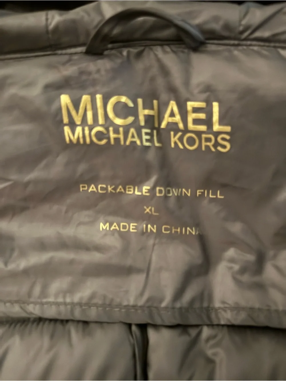 WOMEN'S SIZE XL MICHAEL KORS PACKABLE DOWN FILL JACKET WITH HOOD BLACK EXCELLENT